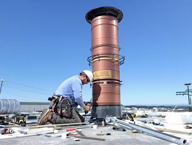 Installed chimney liner by Southbury Chimney Sweep in Southbury, CT