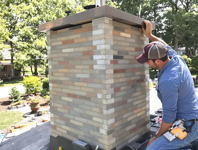 Southbury Chimney Sweep completing a modern chimney remodel in Southbury, CT