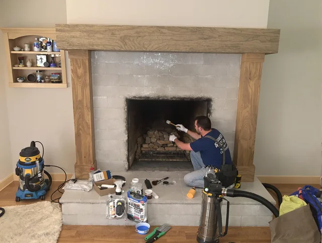 Detailed creosote removal process by Southbury Chimney Sweep in Southbury, CT