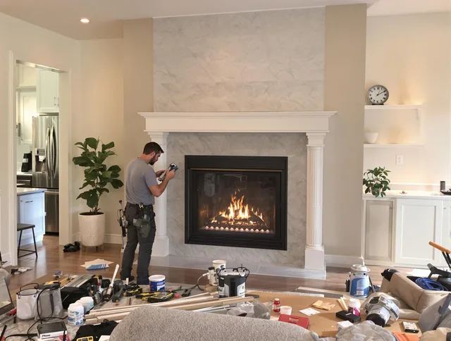 Newly installed fireplace by Southbury Chimney Sweep in Southbury, CT