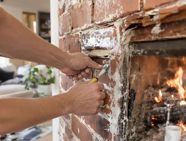 Routine fireplace repair by Southbury Chimney Sweep in Southbury, CT
